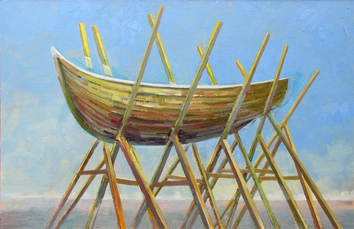 Boat on a Scaffold by Alan Pergusey