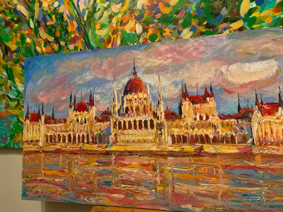 Budapest - Cityscape. Hungary - Architerture parliament - 60x100