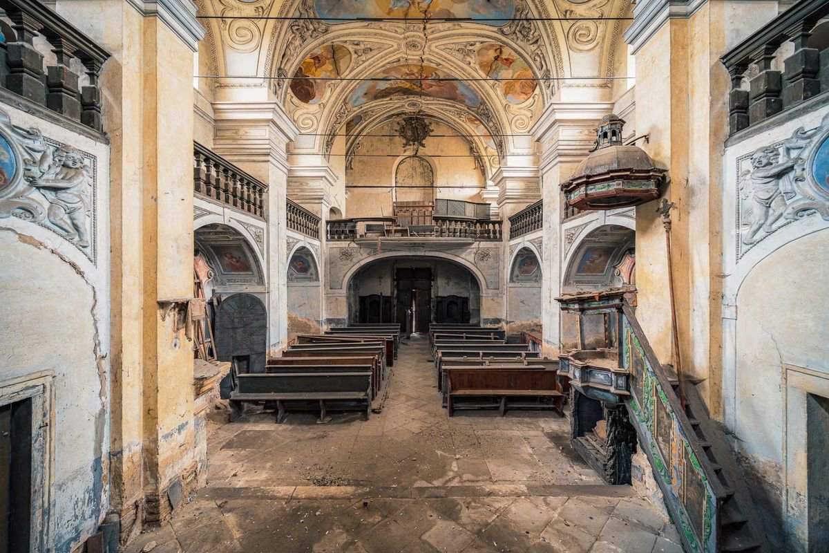 Photorealistic Cityscapes Photograph By Michael Schwan, 51 X 35", Timeless In Blue, Original Artwork