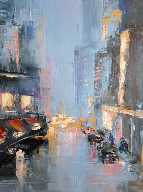Rainy City Wet Streets