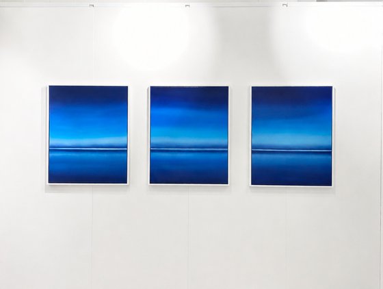 Night lake in Ukraine - Blue abstract
