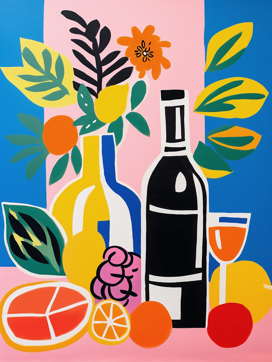 Illustrative Still Life Acrylic Painting By Kosta Morr, 24 X 31", Abstract Still-Life Xxii, Original Artwork