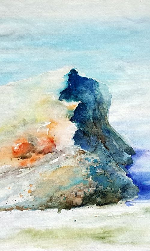 CINQUE TERRE. LIGURIA IV  45X30 original watercolour by Beata van Wijngaarden