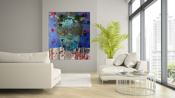 Blue Abstract Face
