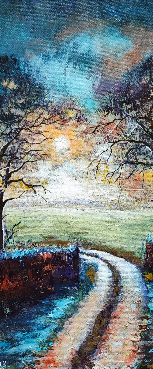 Sunrise in rural landscape. by Tatajana Obuhova