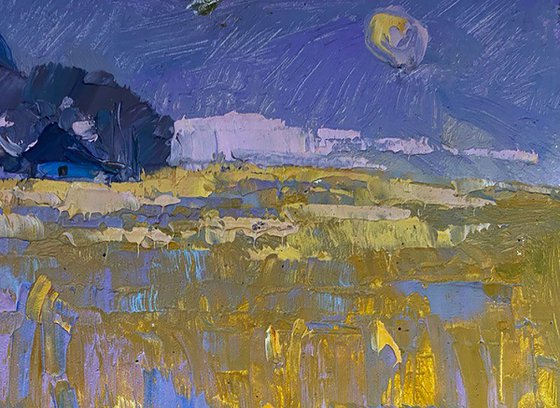 Moon over the field