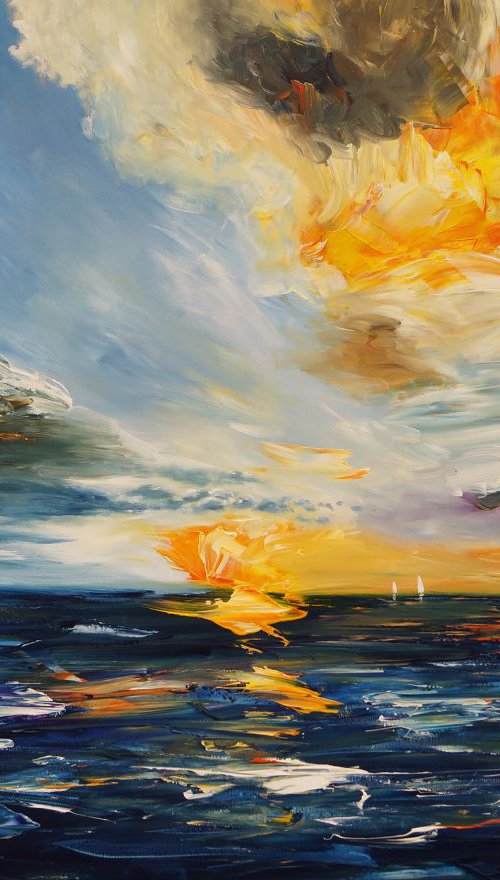 Beautiful Seascape Sunset M 1 by Peter Nottrott