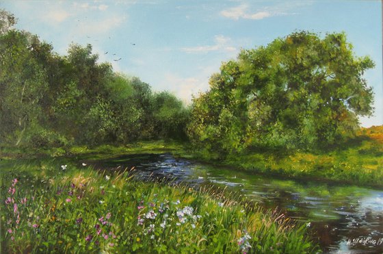 Summer River Landscape