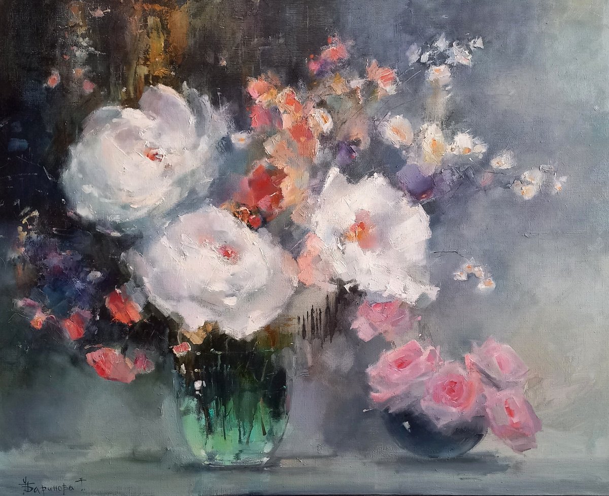 Still Life Oil Painting By Tatyana Barinova, 39 X 31", Insomnia, Original Artwork