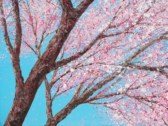 CHERRY BLOSSOM DANCES IN THE BLUE SKY
