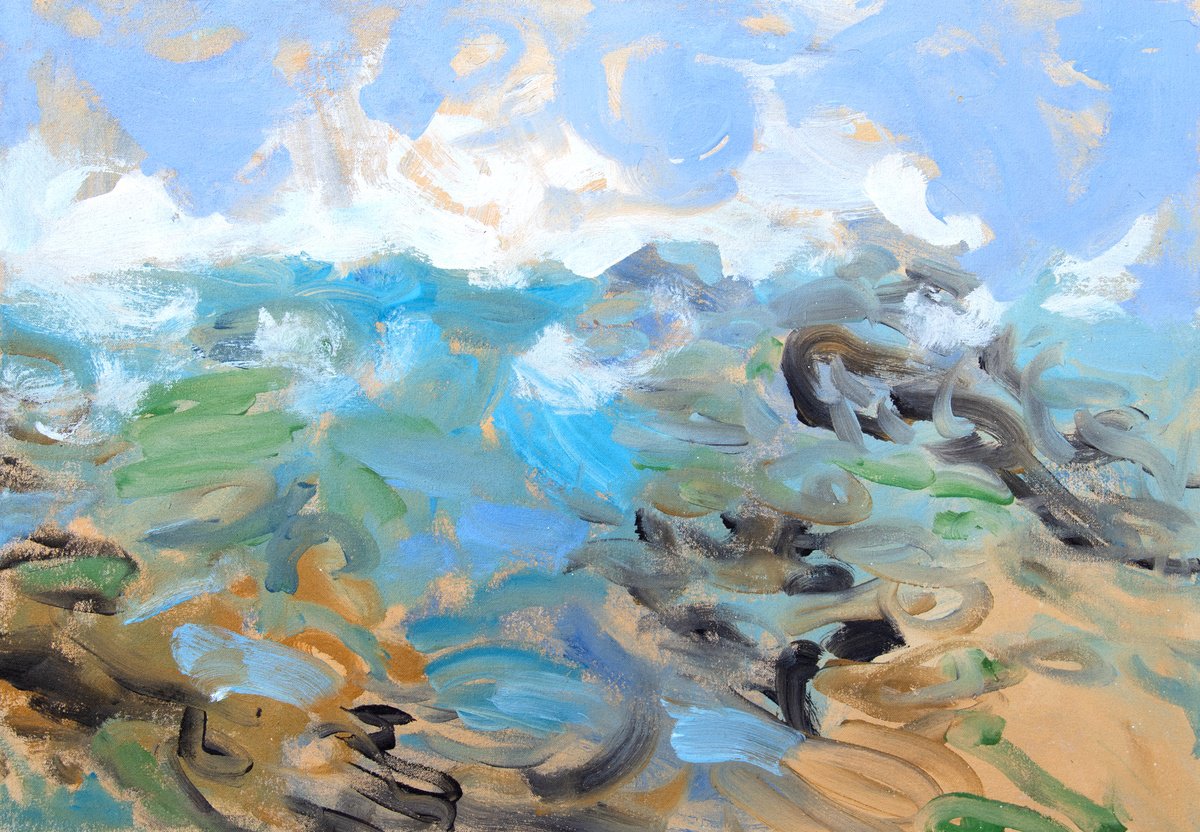 Rock Pools By Elizabeth Anne Fox, 24 X 16, Artwork For Sale On Artfinder