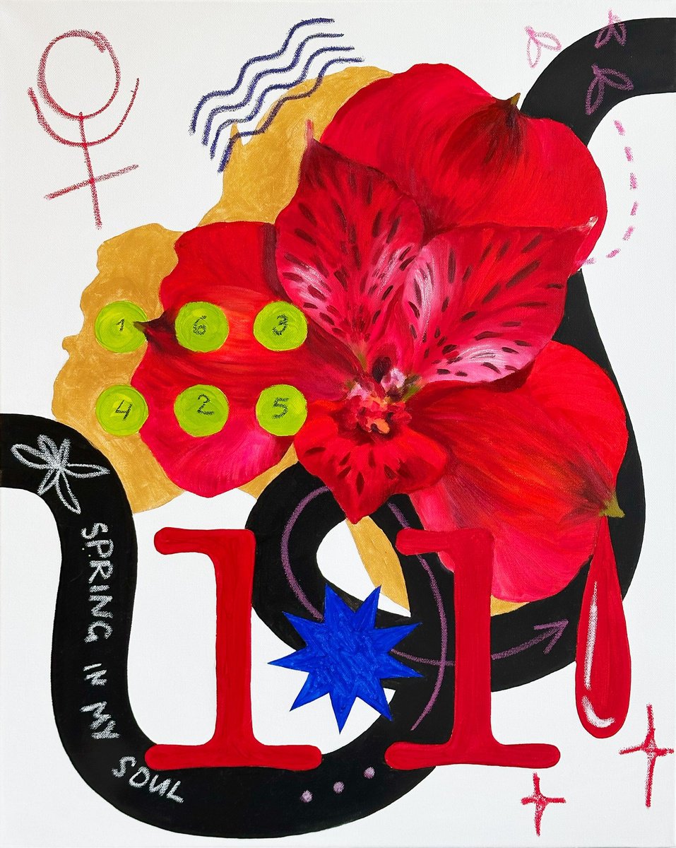 Botanical Oil Painting By Alena Sokolova, 22 X 28, Twelve Months, (11/12), Pluto, Original Artwork