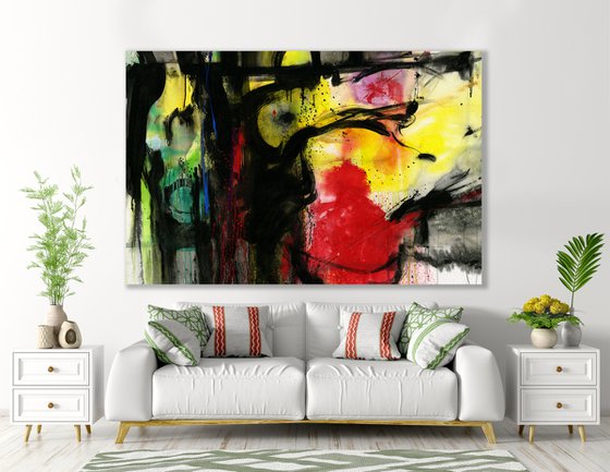 Dancing To The Music - XXL Abstract Painting by Kathy Morton Stanion