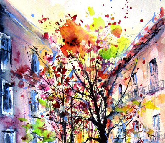 Fall in the city