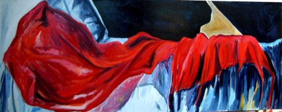 Red shawl, part of Nude Dancer series