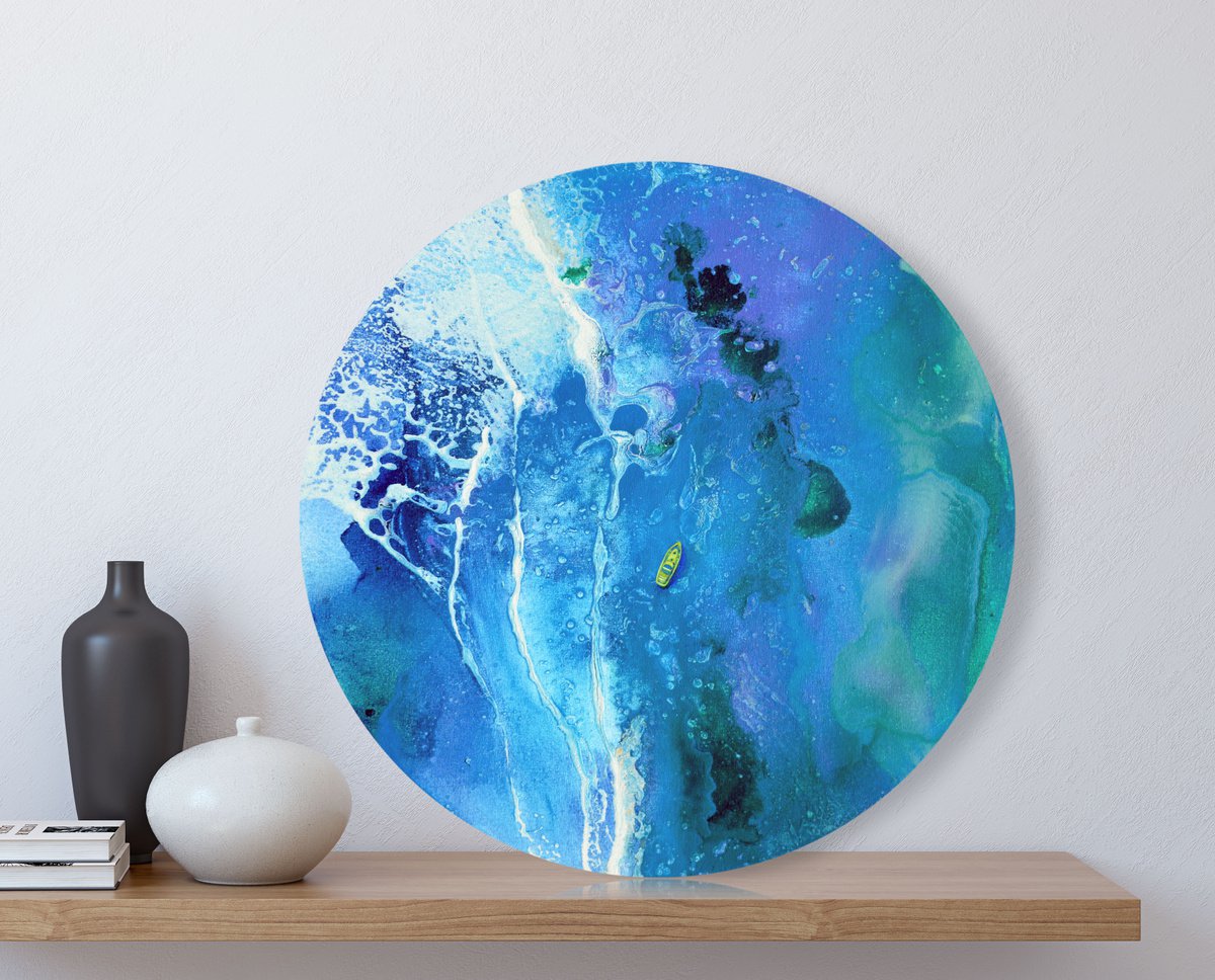 Abstract Landscape Painting By Milena Gaytandzhieva, 16 X 16", Unknown Place, Original Artwork