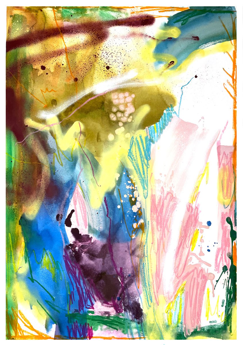 Abstract Painting By Evgenia Makarova, 28 X 39, Abstract Composition N132, Original Artwork