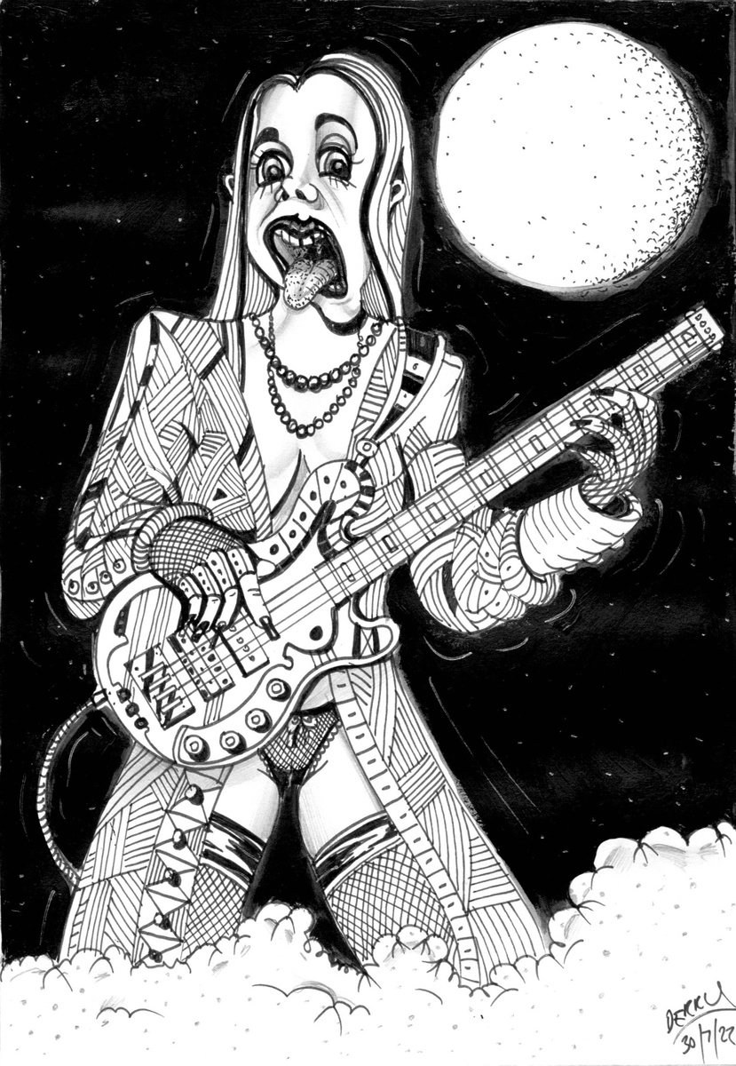 Cartoon Portrait Drawing By Spencer John Derry, 8 X 12", Funk Face, Original Artwork