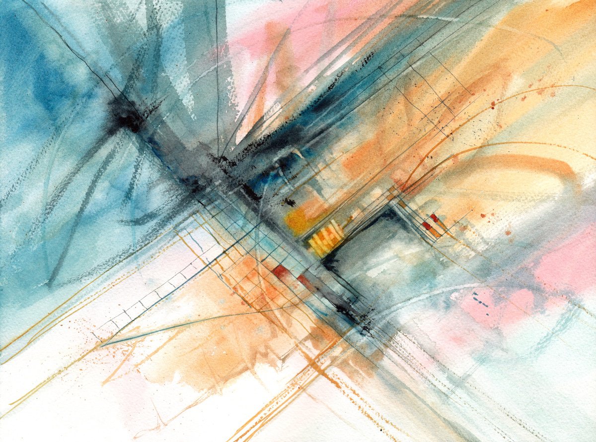 Organic Abstract Watercolour By Anisony Studios, 15 X 11, First And Last, Original Artwork