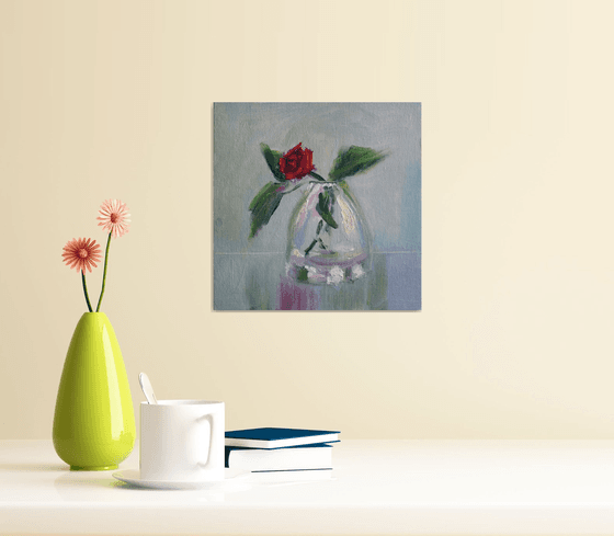 Rose in vase /  ORIGINAL PAINTING