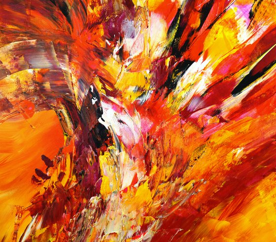 Yellow Red Abstraction XL 3