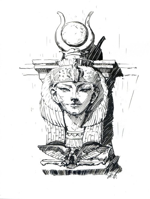 Hathor, Goddess of ancient Egypt by Yulia Evsyukova