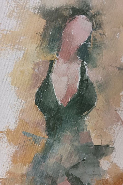 Abstract woman figure. Small original artwork by Marinko Šaric