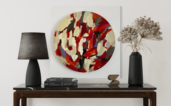 KALEIDOSCOPE/Round abstract acrylic painting