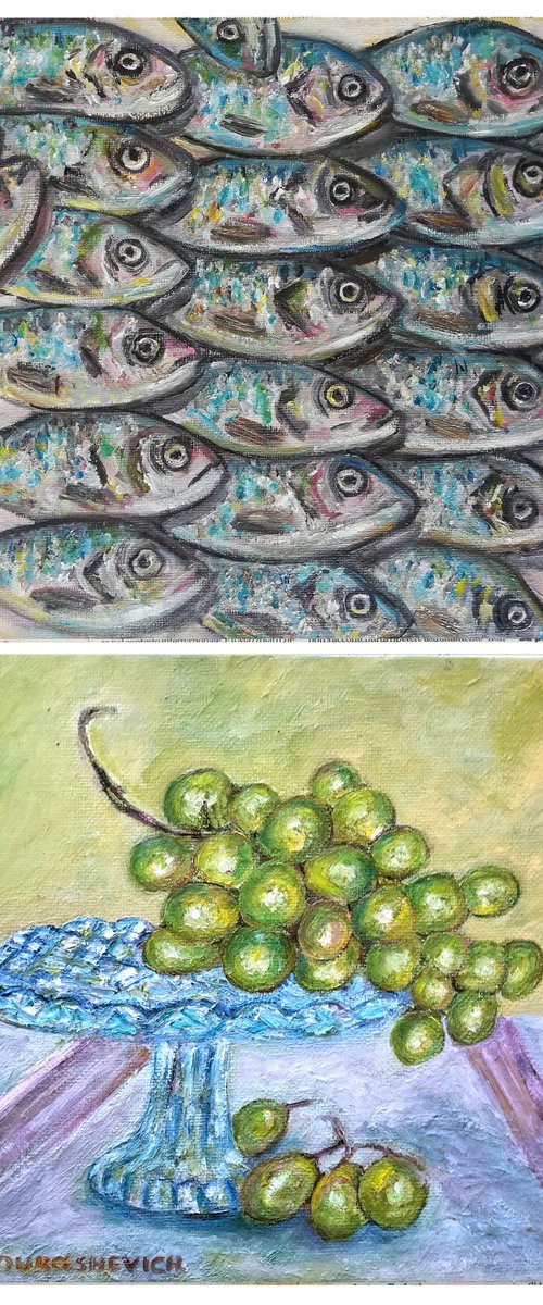 Grape and Fishes by Katia Ricci