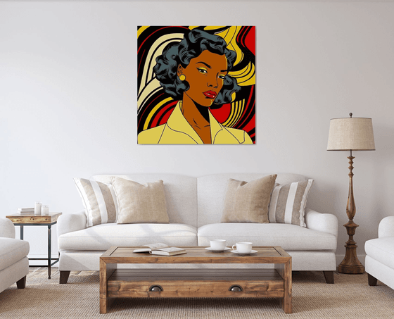 Portrait in red and yellow | 40"x40" (100x100 cm)