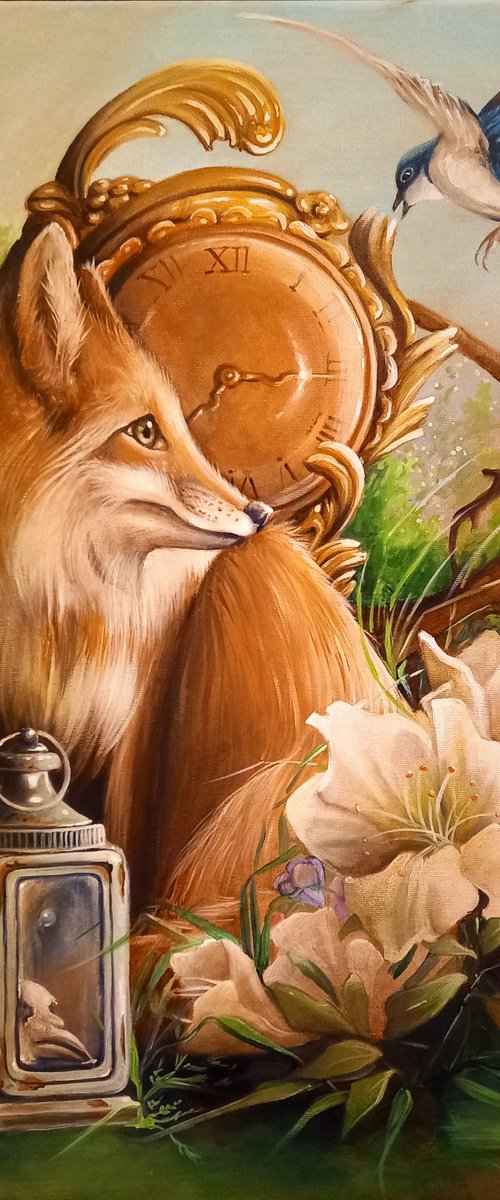 The reliquary- Original acrylic on canvas - 46 x 55 cm / 18 x 21.6 inches by Valentina Toma' aka Zoe Chigi