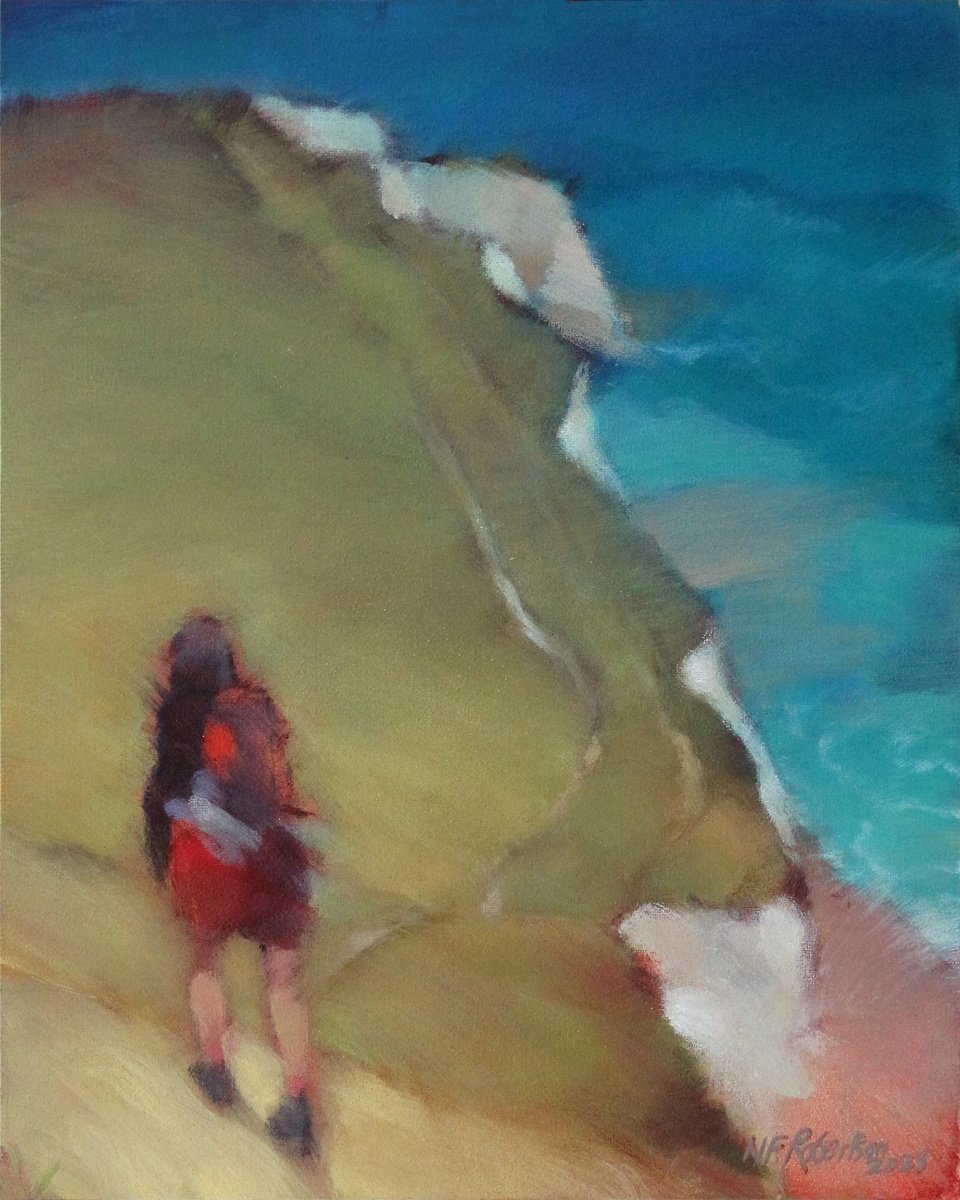 Landscape Acrylic Painting By Nicholas Robertson, 9 X 12", Scratchy Bottom, Original Artwork