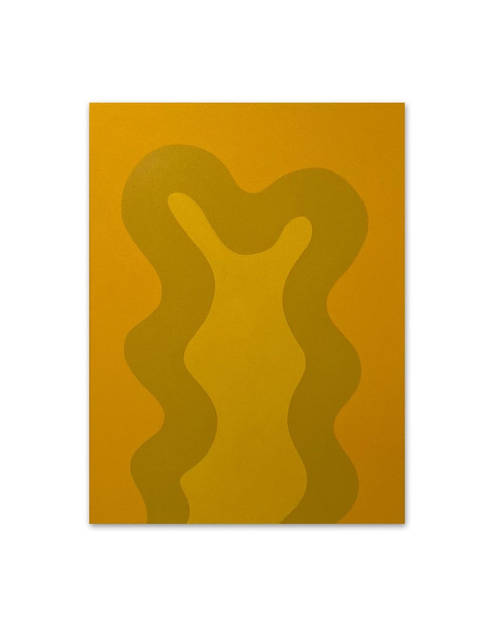 Organic Abstract Acrylic Painting By Shadia Sabagh, 18 X 24", Yellow, Original Artwork