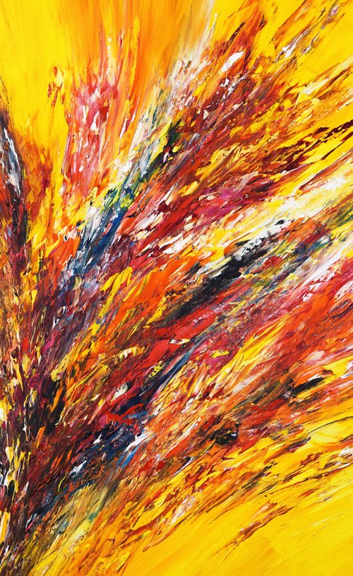 Yellow Red Abstraction D 8 by Peter Nottrott