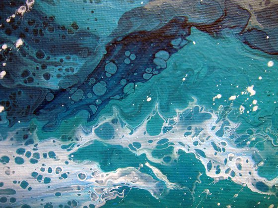 35.4" Seascape "Turquoise Waves" 70 x 90 cm