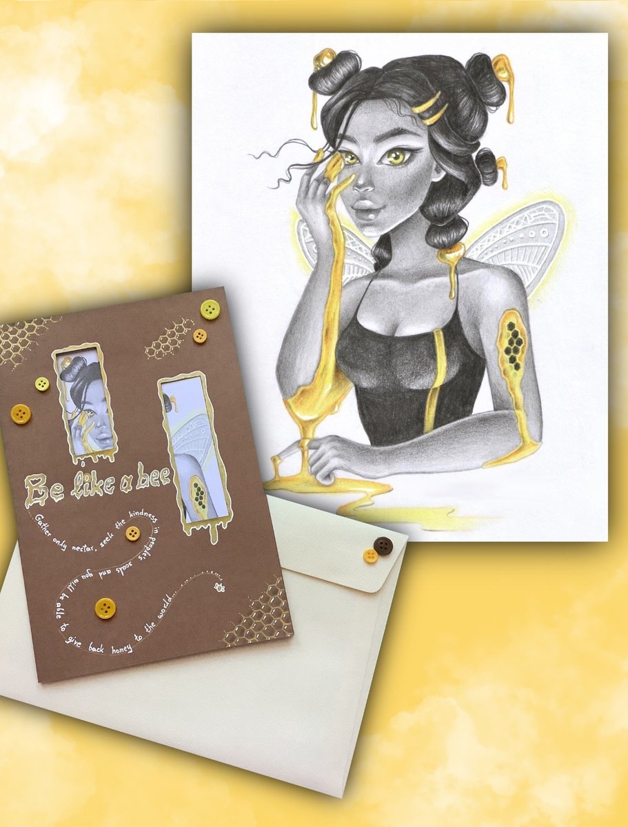 Inspirational Card - Be like a bee! by Effrosyni Pitsalidou