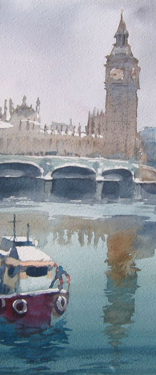 Peaceful day on Thames by Goran Žigolić Watercolors