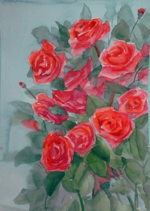 Orange roses by Julia Gogol