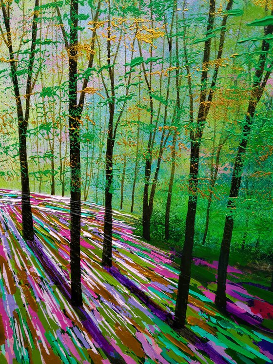 Gold and Magenta Wood