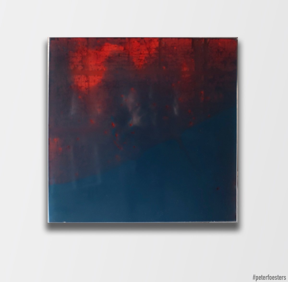 Geometric Abstract Painting By Peter Foesters, 24 X 24", Shadowed City, Original Artwork