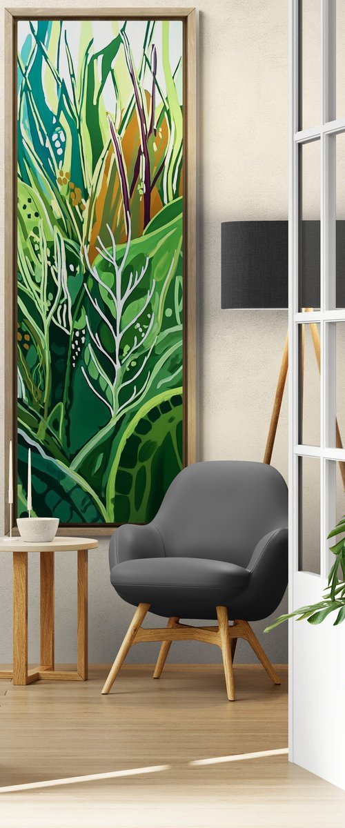 Magic Greenery #6 green painting by V+V Kniazievi