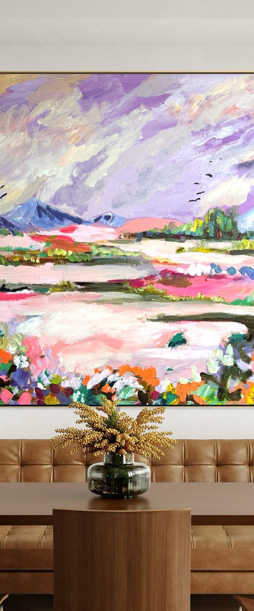 Abstract contemporary landscape by Dorota Ferens