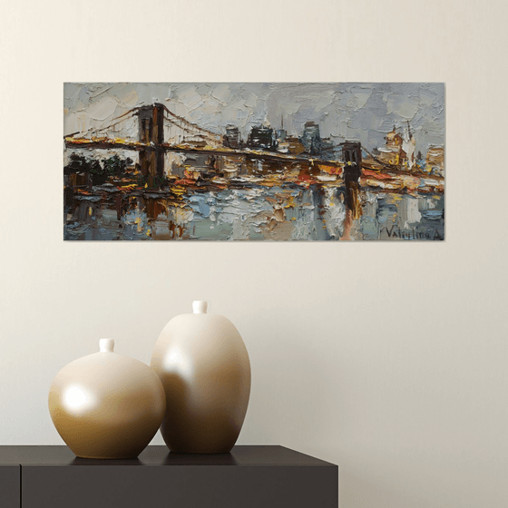 Brooklyn Bridge - New York City - Original oil painting