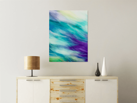 Fluidity in Turquoise and Violet - Metal Print Limited Edition