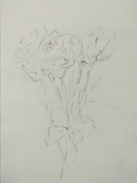 Roses #3. Original pencil drawing