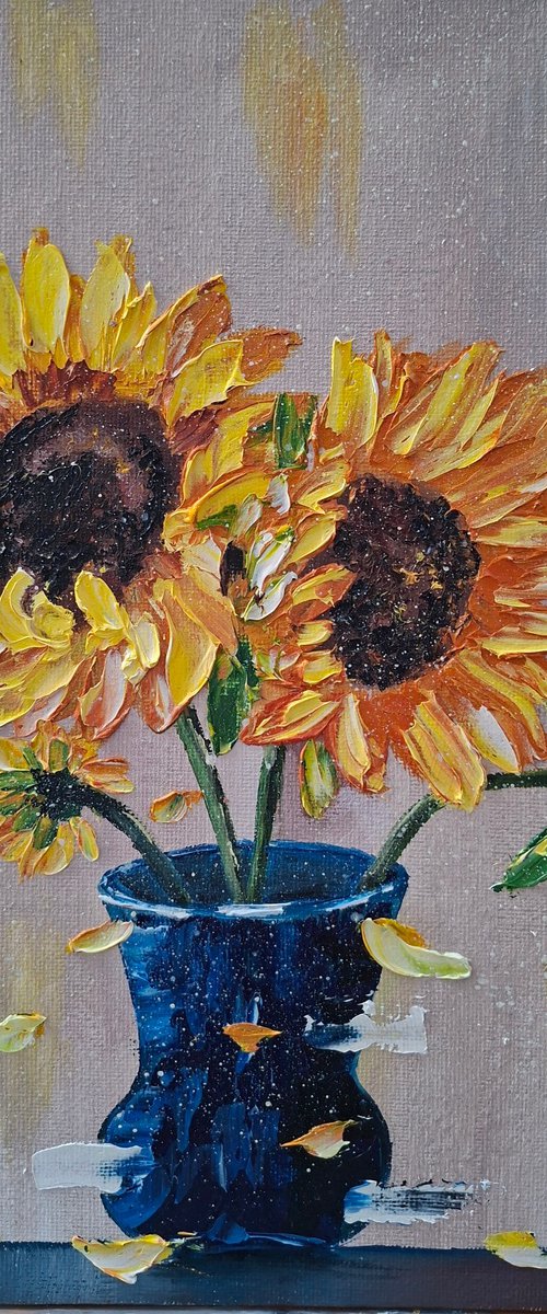 Sunlit Joy, sunflowers, floral by Nataliia Plakhotnyk
