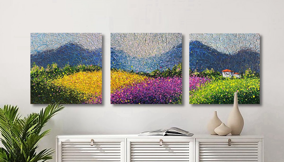  A Place Called Serenity - Triptych By Nadiia Antoniuk, 59 X 20, Artwork For Sale On Artfinder