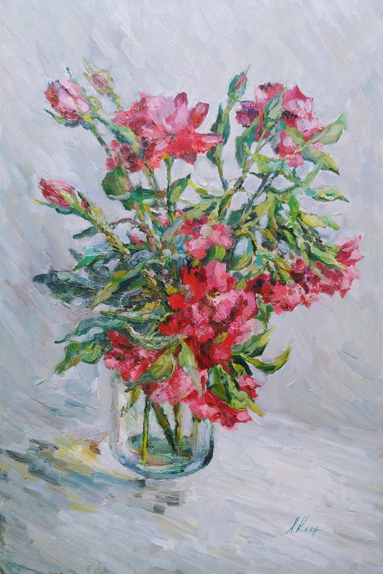 Bouquet of roses. Original oil painting.