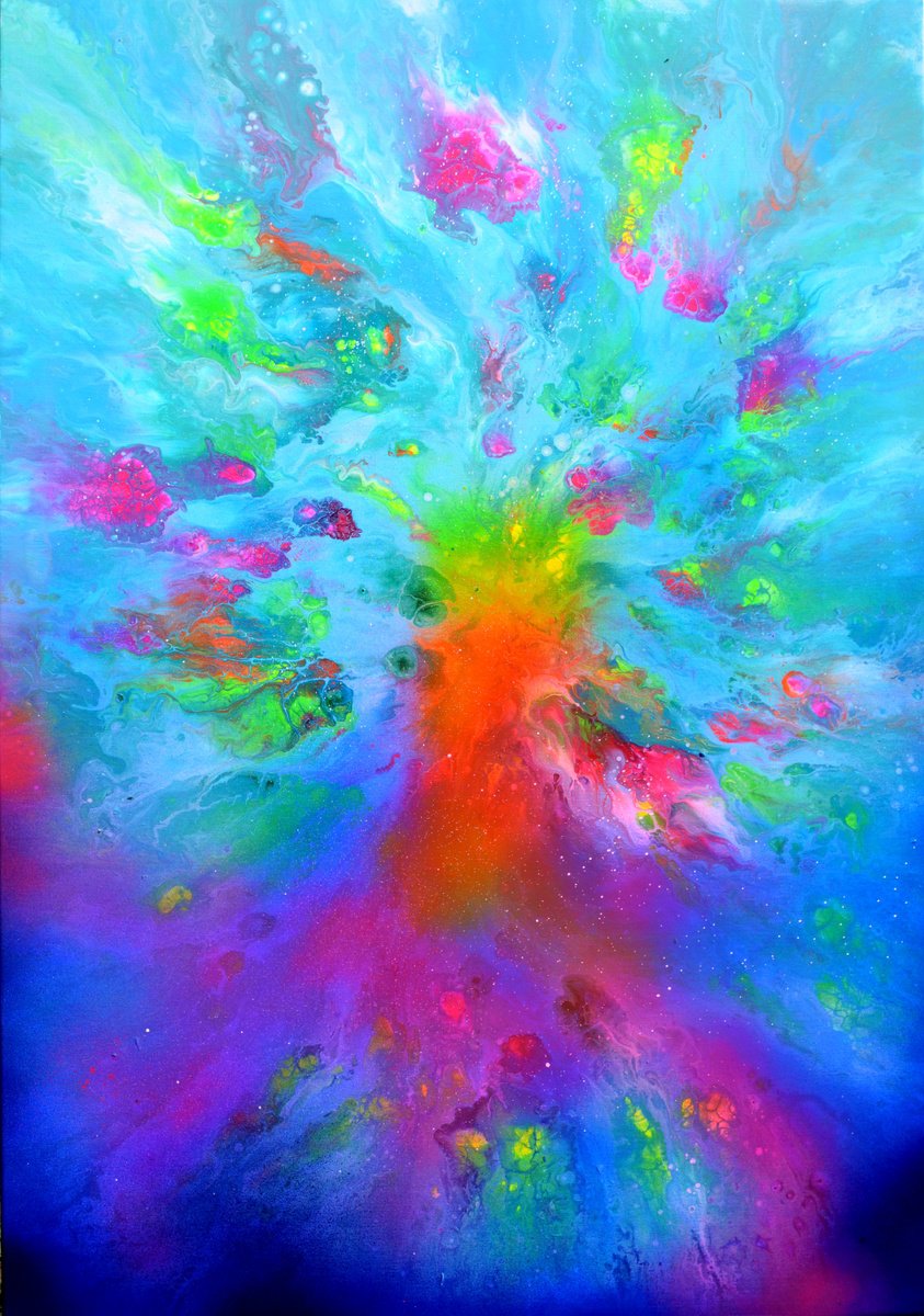 Two Worlds - 100x70 cm - XL Large Abstract Painting by Soos Tiberiu