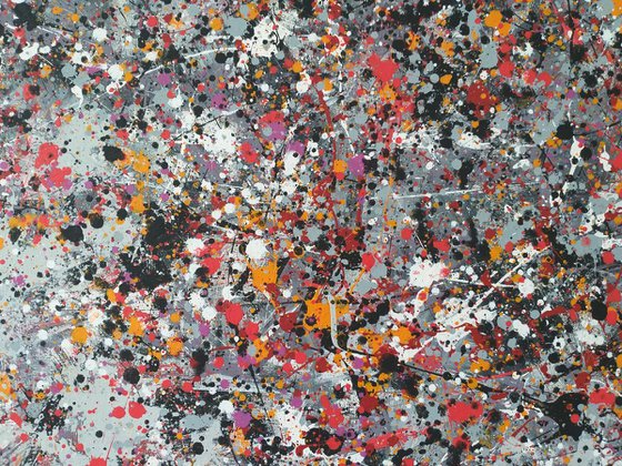 Abstract J. Pollock style acrylic on canvas by M.Y.